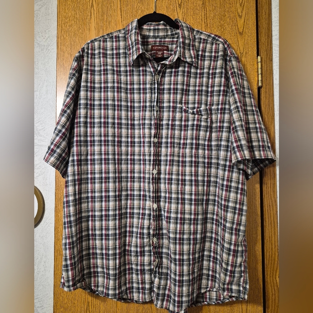 Covington Multicolor Plaid Button Down Shirt Xl - image 1